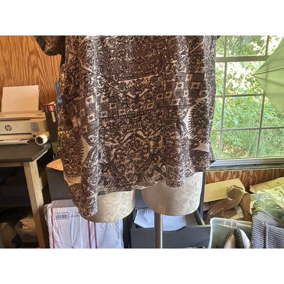 Lucky Brand Women's Plus Size 2X T-Shirt Top Casual Gray Print Short Sleeve - Picture 4 of 9